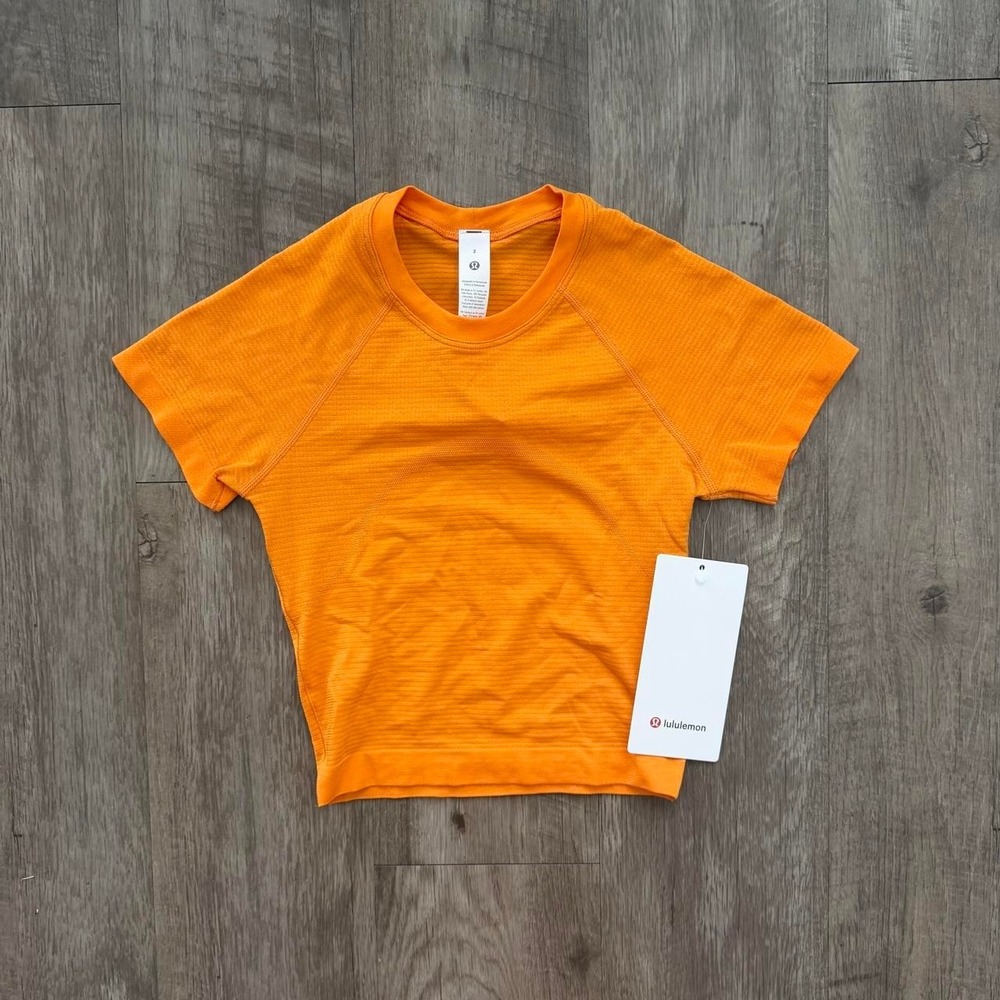 Lululemon Citrus Sizzle Swiftly Tech Short Sleeve 2.0 Cropped Top LW3GZHS